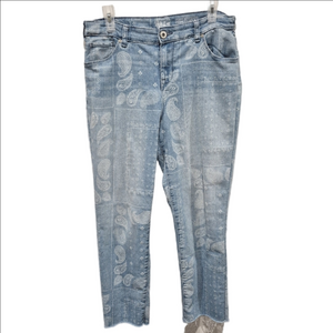 Style & Co. Curvy Boyfriend Bandana Print Ankle Jeans